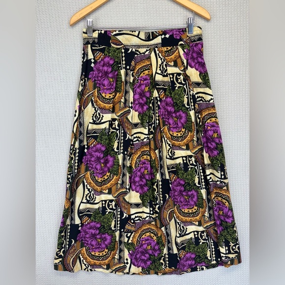 Womens Sz 12 Vtg Norton McNaughton 2-Piece Floral Button Top and Midi Skirt Set - Picture 7 of 9